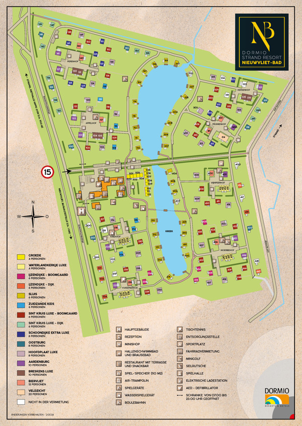 Karte vom Dormio Strand Resort Nieuwvliet-Bad