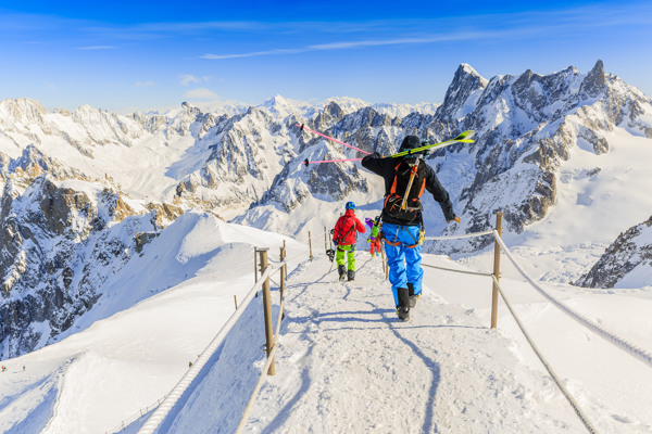 Winter sports holiday French and Austrian Alps