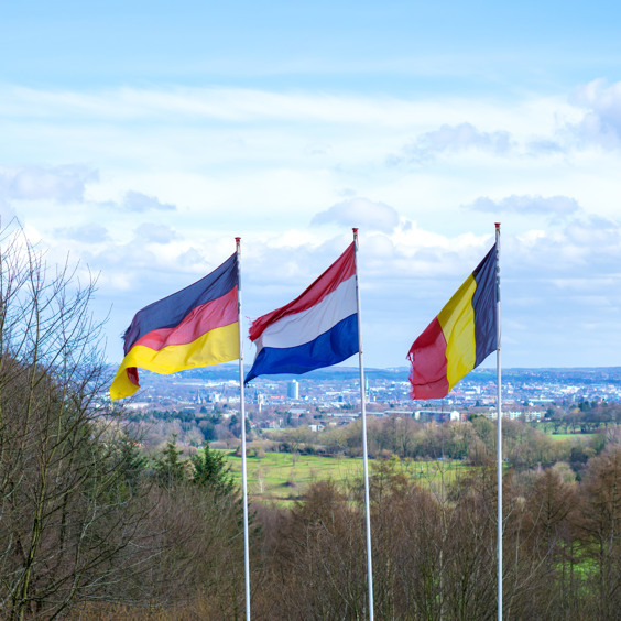 Ein Auslandsgefühl in den Niederlanden am Drielandenpunt