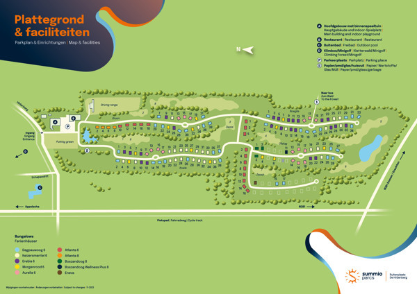 Bekijk de plattegrond van vakantiepark Summio Buitenplaats De Hildenberg in Appelscha, Friesland