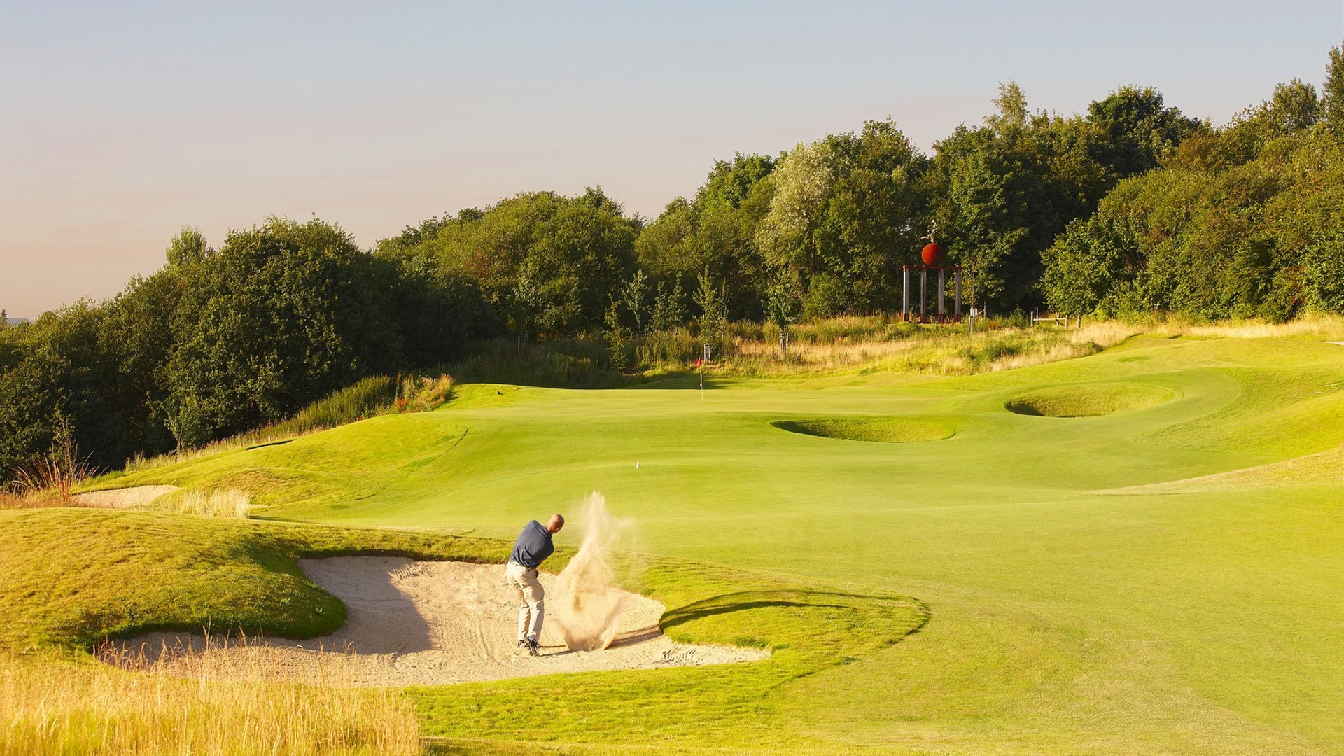 Practicar el golf en un campo especial