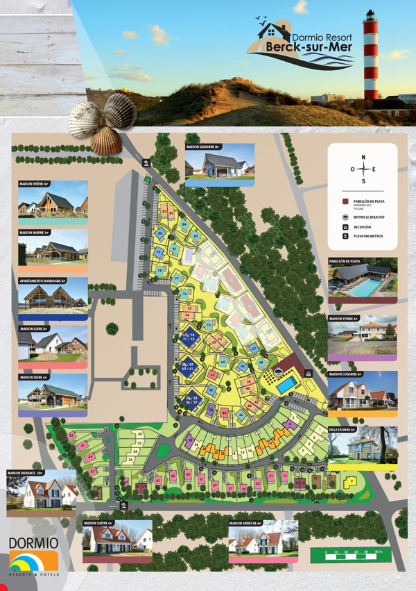 El plano de Dormio Resort Berck-sur-Mer